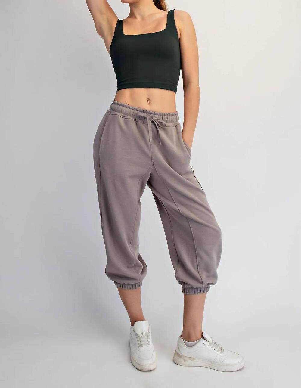 NEW RAE MODE french terry jogger in stone taupe